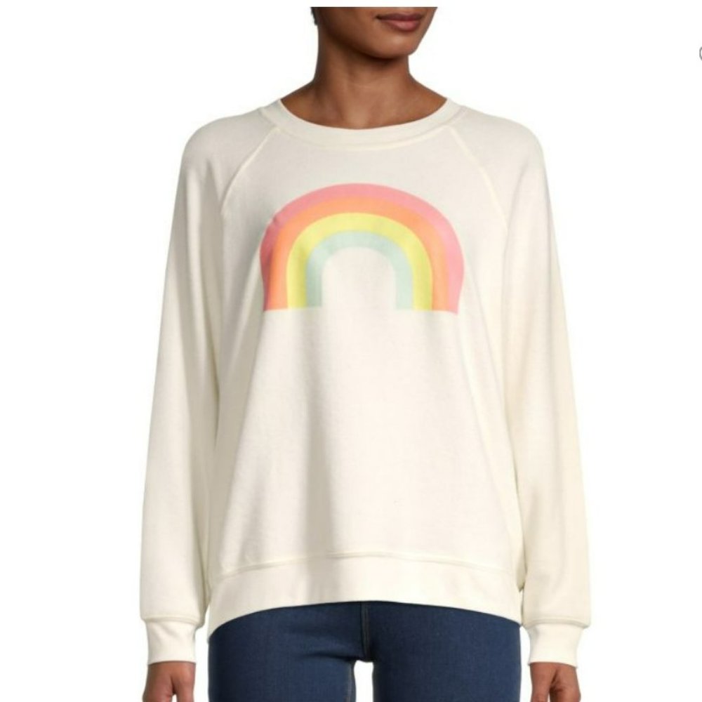 Wildfox After The Rain Rainbow Sweatshirt Size Large